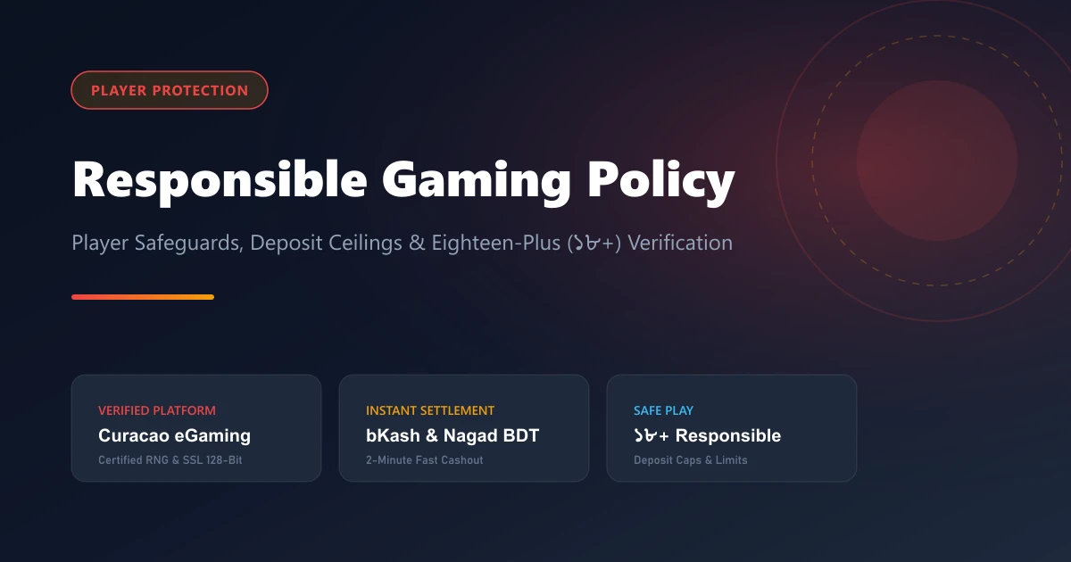 Responsible Gaming Policy Player Safeguards and Eighteen Plus Verification
